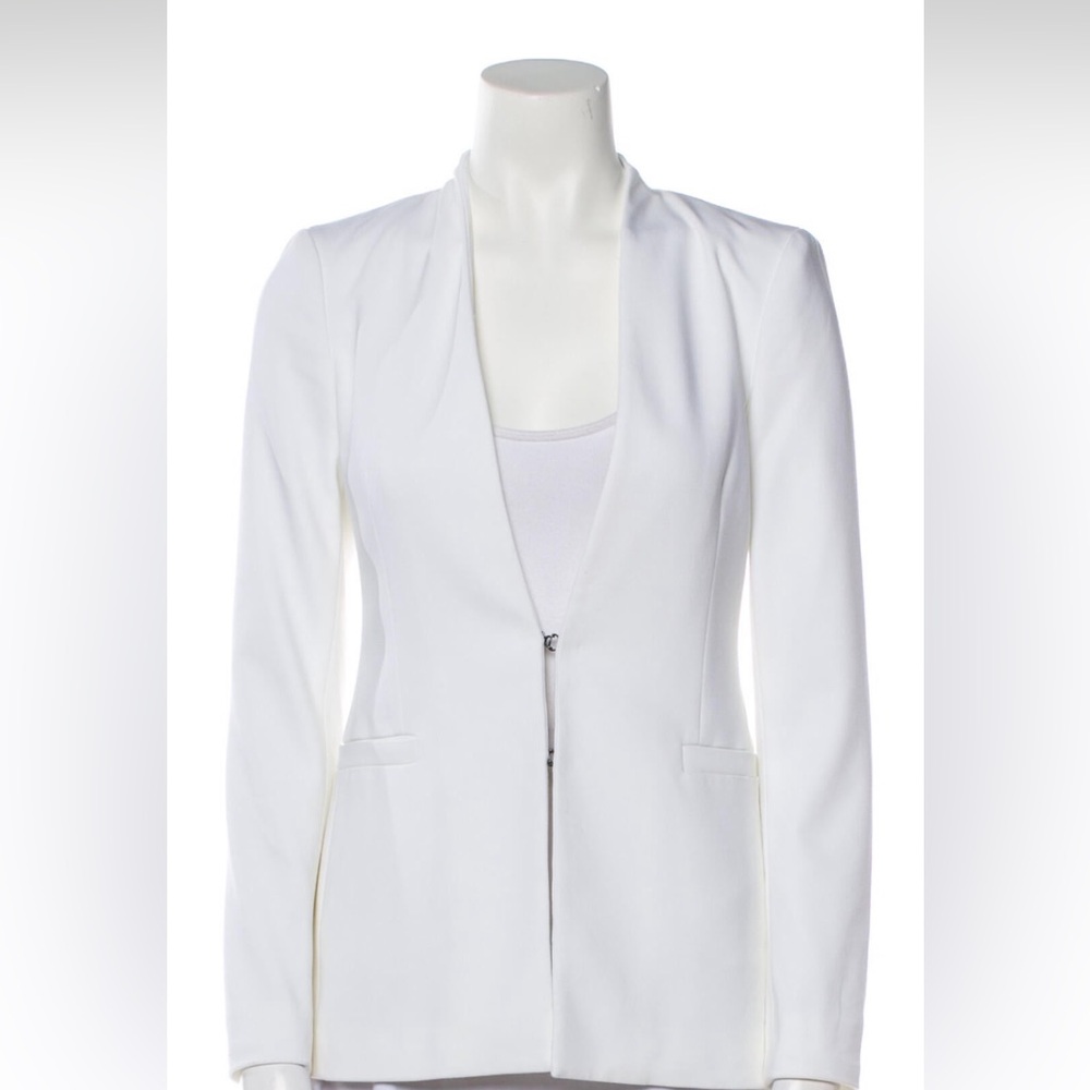 Alice + Olivia Jerri White Tailored Blazer